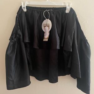 Boohoo PLUS SATIN OFF THE SHOULDER TOP